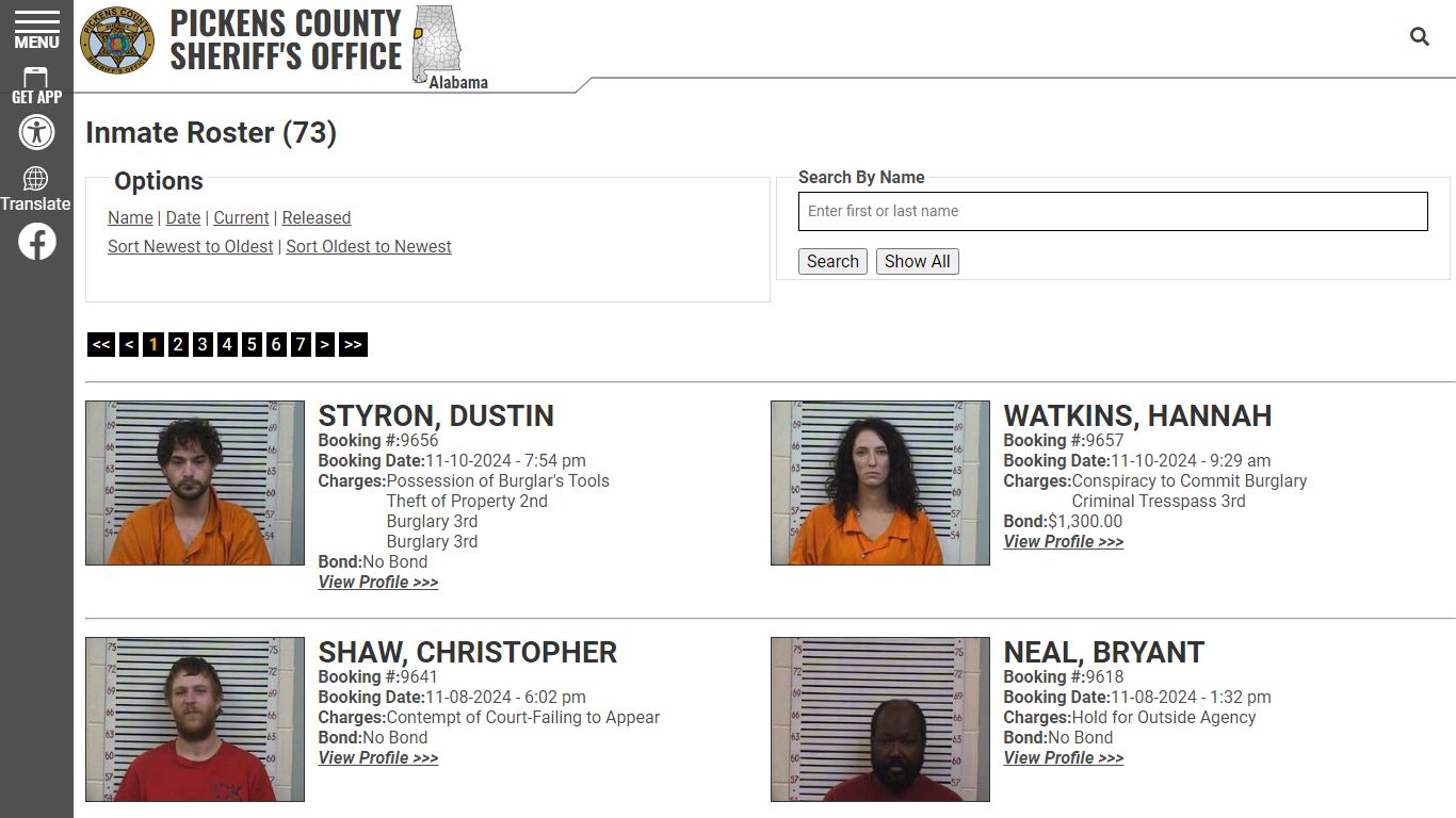 Inmate Roster - Current Inmates Booking Date Descending - Pickens ...