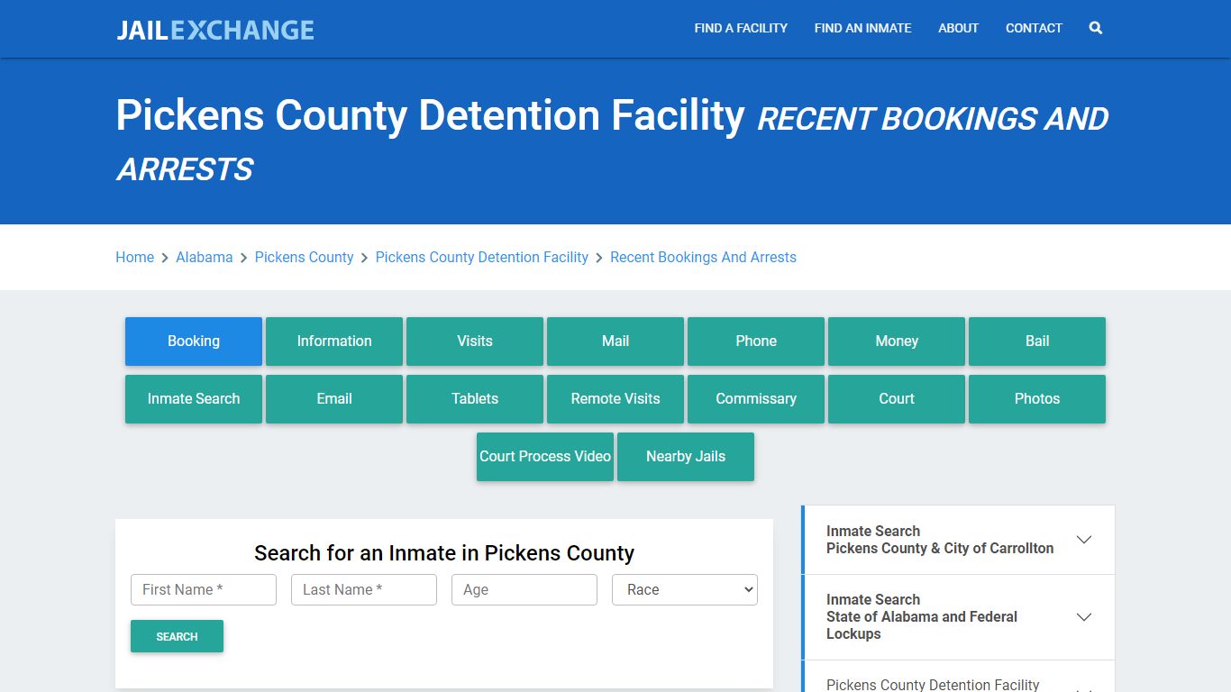 Pickens County Detention Facility Recent Bookings And Arrests