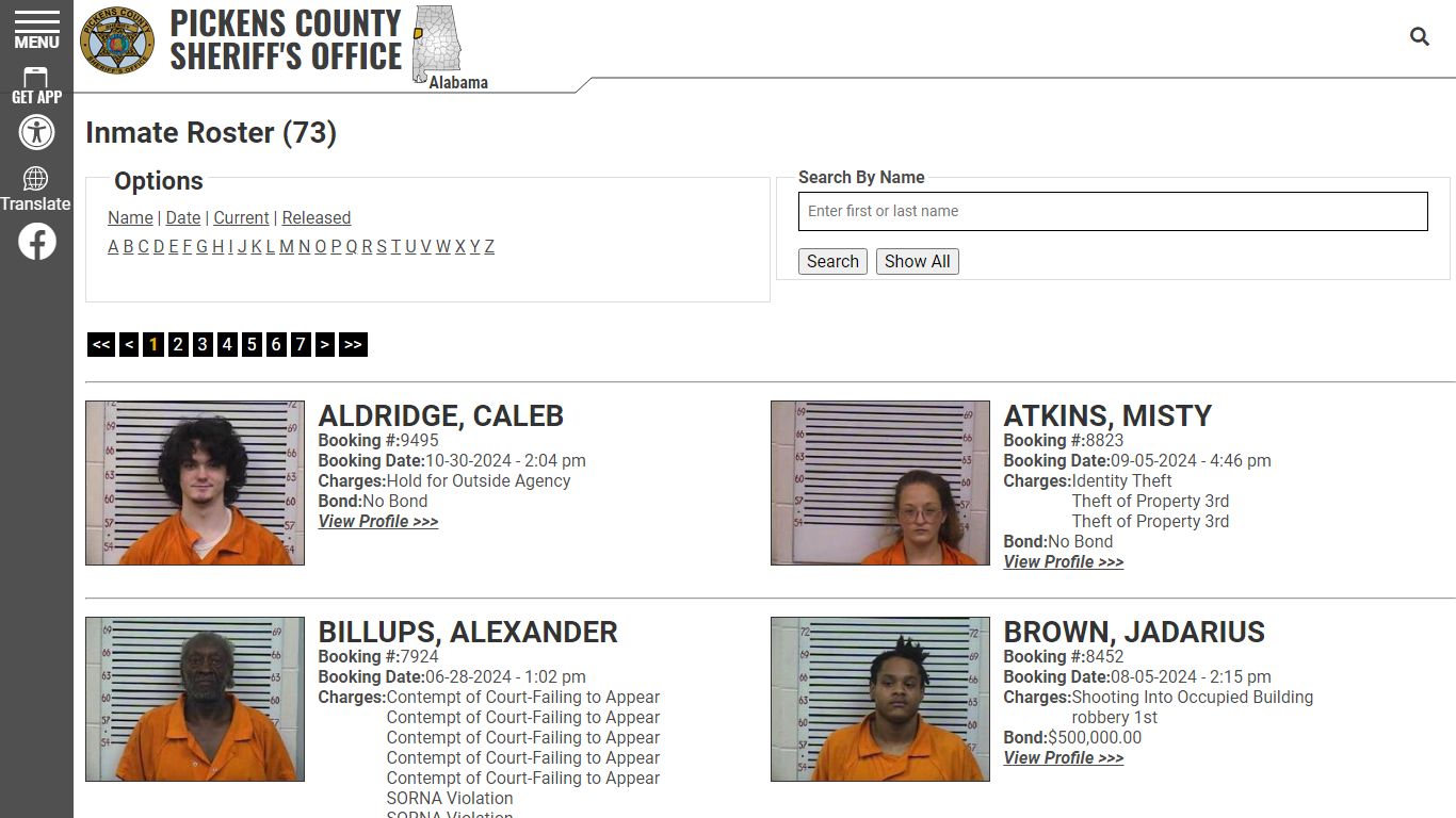 Inmate Roster - Current Inmates - Pickens County Alabama Sheriff's Office