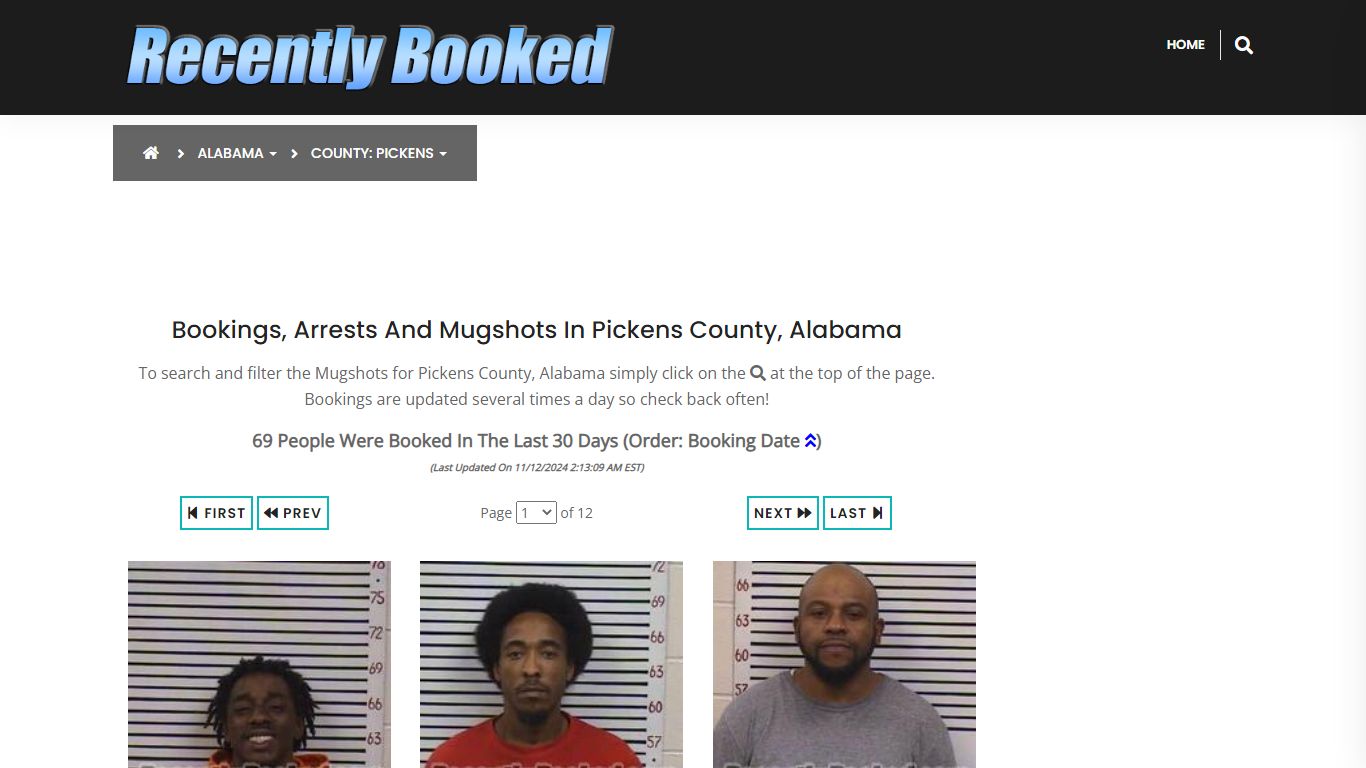 Bookings, Arrests and Mugshots in Pickens County, Alabama - Recently Booked