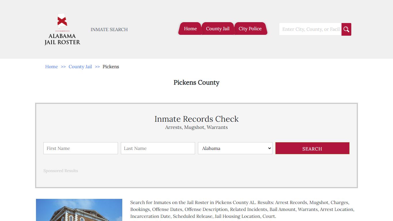 Pickens County - Alabama Jail Inmate Search